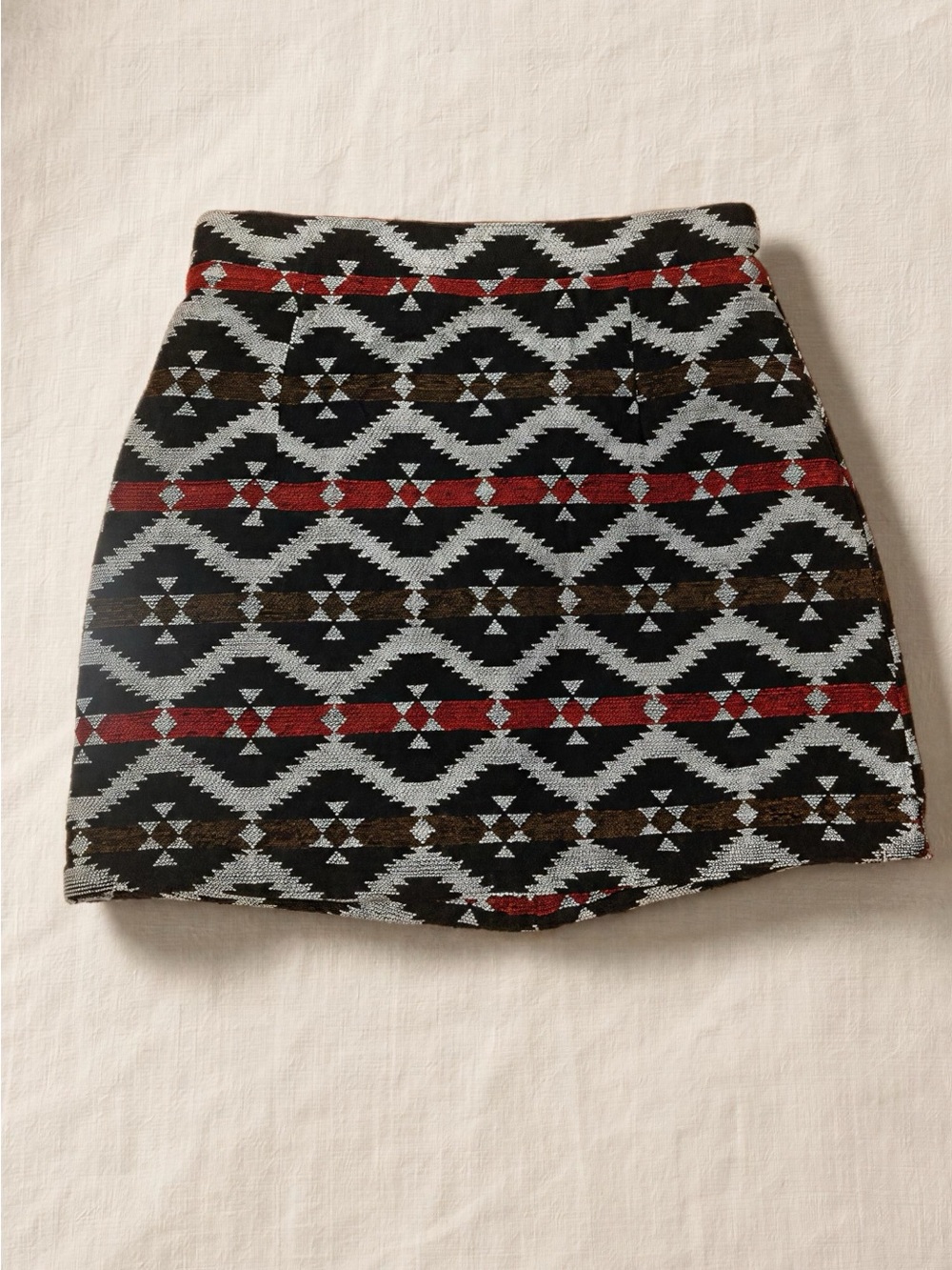 Glamorous Southwestern Aztec Knit Mini Skirt UK 8 US 4 Fits Like 2